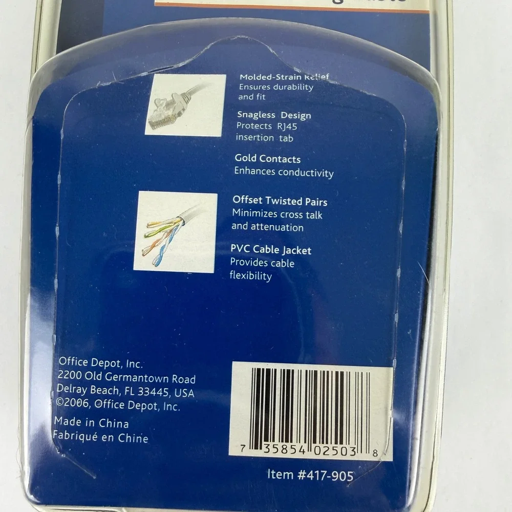 Ativa 14ft Blue CAT6 Networking Cable Gigabit Ethernet RJ45 Snagless 417-905 NEW